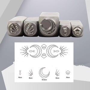 5 pcs mooie cartoon zonlicht zon maan diamant ponsen set sieraden metaal, leer stempelen gereedschap armband diy craft tool, sieraden maken;