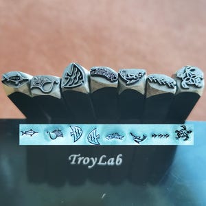 Fish Sea Turtle Metal Stamp Ocean living Steel Punches Jewelry Metal, Leather Stamping Tool Bracelet DIY Craft Tool, Jewelry Making For Gift