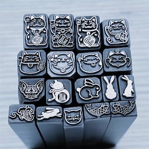 Lucky Cat/Bunny/vis/bloemen Cartoon Stalen Ponsen Sieraden Metaal, leer Stempelen Gereedschap Armband DIY Craft Tool, sieraden maken voor cadeau