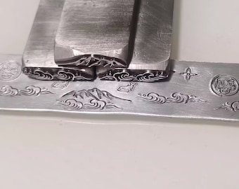Mountains/river/water/wave Oriental Steel Punches Jewelry Metal, Leather Stamping Tools Bracelet DIY Craft Tool,  Jewelry Making For Gift