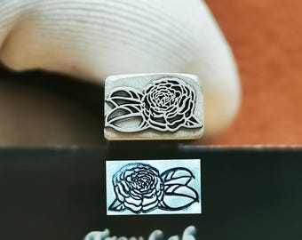 Fiori del mese di nascita Rosa Peonia Perforatori per gioielli Metallo, pelle Strumenti per timbratura Braccialetto Strumento fai da te Artigianato, timbro per design in metallo artistico