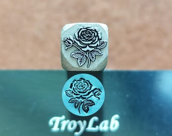 Rose Flower Floral Plant Indian Navajo Inspired Steel Punch Jewelry Metal, Leather Stamping Tool Bracelet DIY Tool, Jewelry Making Gift