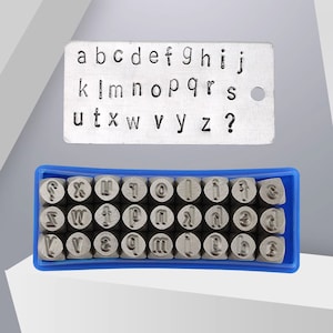 27 peças de letras minúsculas em inglês, conjuntos de punções, joias, metal, couro, ferramentas de estampagem, pulseira, ferramenta de artesanato faça você mesmo, fabricação de joias