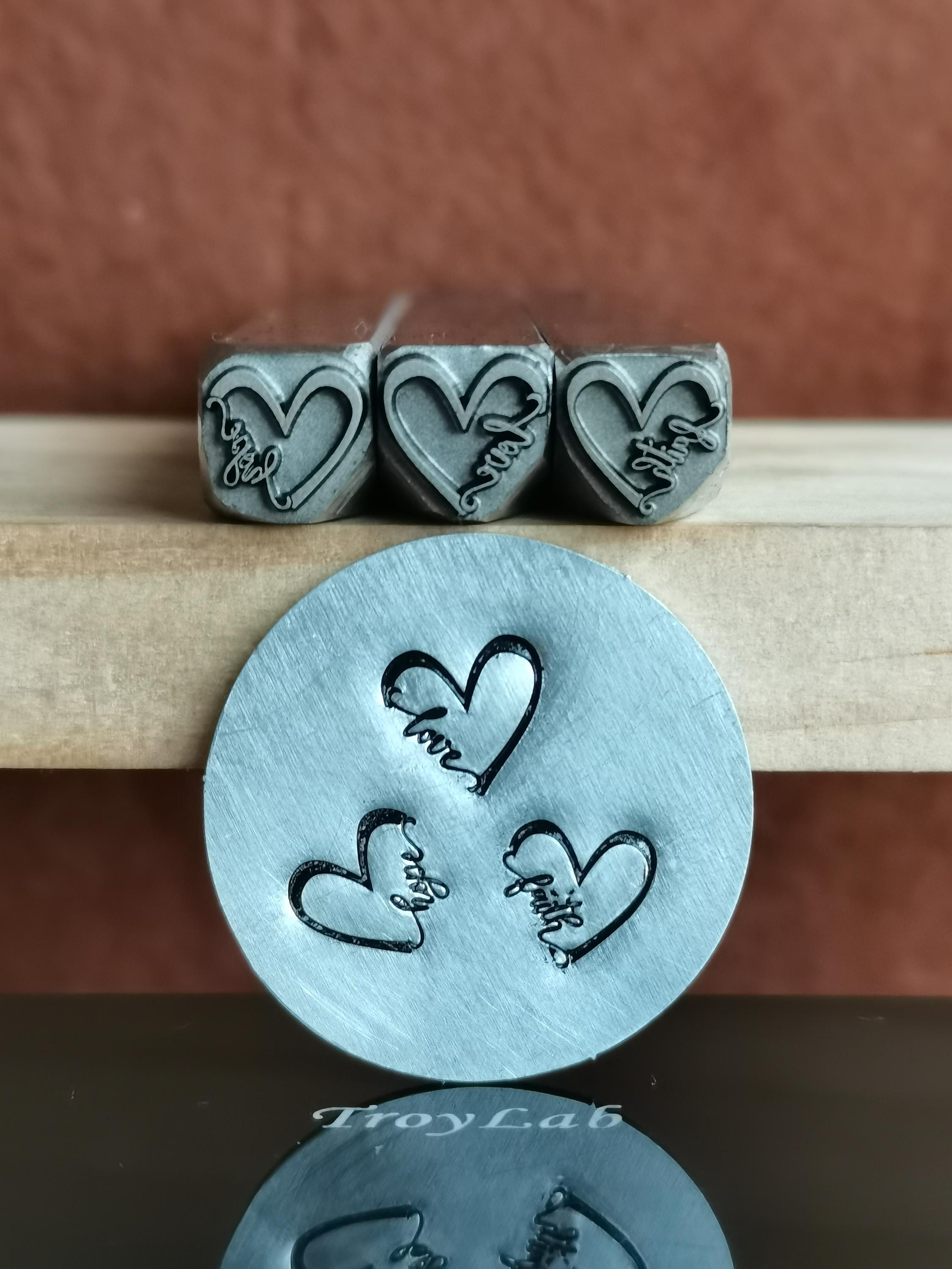 Letter Metal Stamp Heart/love/Hope/Faith Cartoon Steel Punch Jewelry Metal, Stamping Tools Bracelet DIY Craft Tool, Jewelry Making For Gift