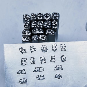Lovely Panda animals cartoon texture Steel Punches Jewelry Metal, Leather Stamping Tools Bracelet DIY Craft Tool, Jewelry Making For Gift