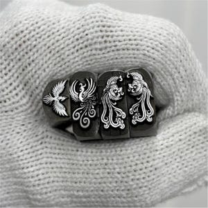 Phoenix Lucky bird Totem Oriental Steel Punches Jewelry Metal, Leather Stamping Tools Bracelet DIY Craft Tool, Jewelry Making For Gift