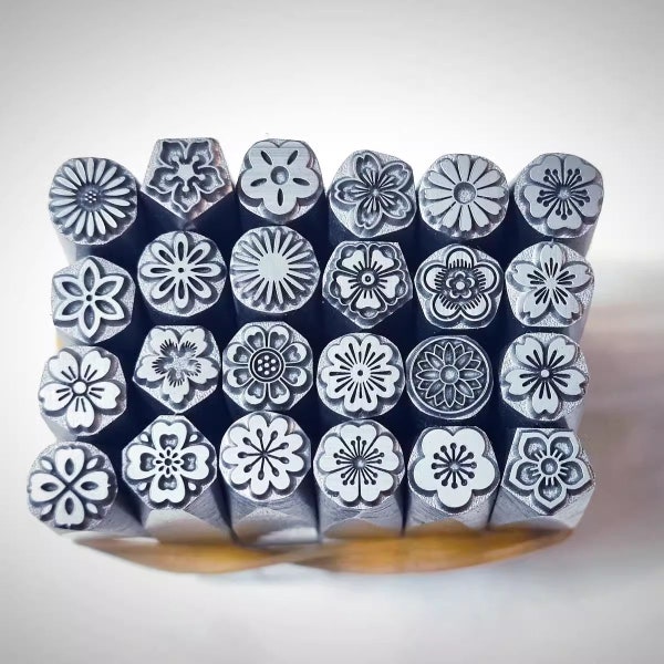 Sakura/lotus/rose/flowers Cartoon Steel Punches Jewelry Metal, Leather Stamping Tools Bracelet DIY Craft Tool,  Jewelry Making For Gift