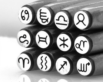 Zodiac Sign Metal Stamp Constellation Steel Punches Jewelry Metal, Leather Stamping Tools Bracelet DIY Craft Tool, Jewelry Making For Gift
