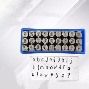 Juego de 27 punzones para letras minúsculas en inglés, herramientas para estampar joyas, metal, cuero, pulseras, manualidades, fabricación de joyas