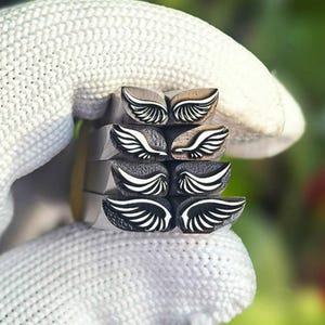 Angel Wings Steel Punches Bird Totem Wing Texture Stamp Jewelry Metal, Leather Stamping Tool Bracelet DIY Craft Tool,Jewelry Making For Gift