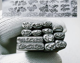 Custom Botanical Scrolls Metal Stamp Foliate scroll Steel Punch Jewelry Metal Leather Stamping Tool Bracelet DIY Jewelry Making For Gift