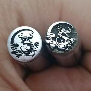 Dragon Metal Stamp Moon Totem Monster Oriental Steel Punch Jewelry Metal, Leather Stamping Tool Bracelet DIY Craft Tool, Jewelry Making Gift