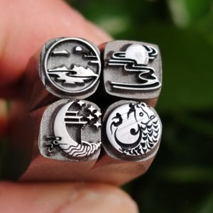 Lucky Fish/Cloud/Moon/Water Steel Punches Jewelry Metal, Leather Stamping Tools Bracelet DIY Craft Tool, Jewelry Making For Gift