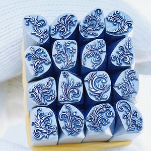 Custom Botanical Scrolls Metal Stamp Foliate scroll Steel Punch Scrollwork Jewelry Metal Leather Stamp Tool Bracelet DIY Jewelry Making Gift