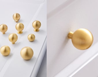 Ball Brass Knobs/Brass Drawer Pulls/Brass Drawer Knob/Brass Cabinet Knob Pulls/Dresser Knobs Brushed/Brass Knobs/Gold Knobs