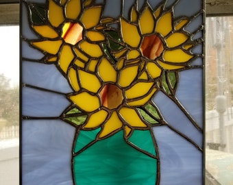 Stained Glass of Sunflowers