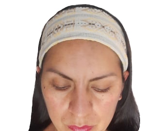 Extra Large Boho  Headband for Women and Men, Beige