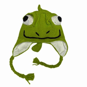 Chameleon-beaniemuts voor kinderen | Dameshoeden | Schattige wollen muts | Gebreide beanie |  Dierenmuts | Kerstcadeau