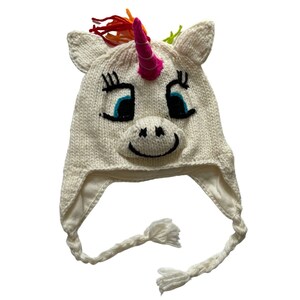 Hoed voor kinderen Eenhoornbeanie Damesmutsen Getailleerd Leuke wollige muts met dierenmotief gebreide beaniemuts Skimuts