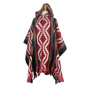 Lava Falls Beige Soft Unisex Hooded Poncho, Christmas Gift idea