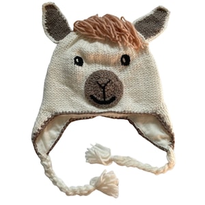 Llama Winter Beanie Hats Kids