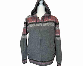 Alpaca Wool Sweater with Hoodie, Winter Artisan Knit Soft Boho Unisex Pullover, Various Colors