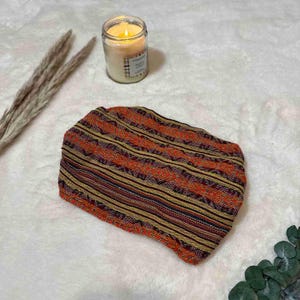Diademas anchas, suaves y elásticas estilo hippie boho para mujeres y hombres / Bandas para el cabello boho de algodón / Pañuelo para la cabeza de yoga / Arcoíris verde albahaca Autumn ember