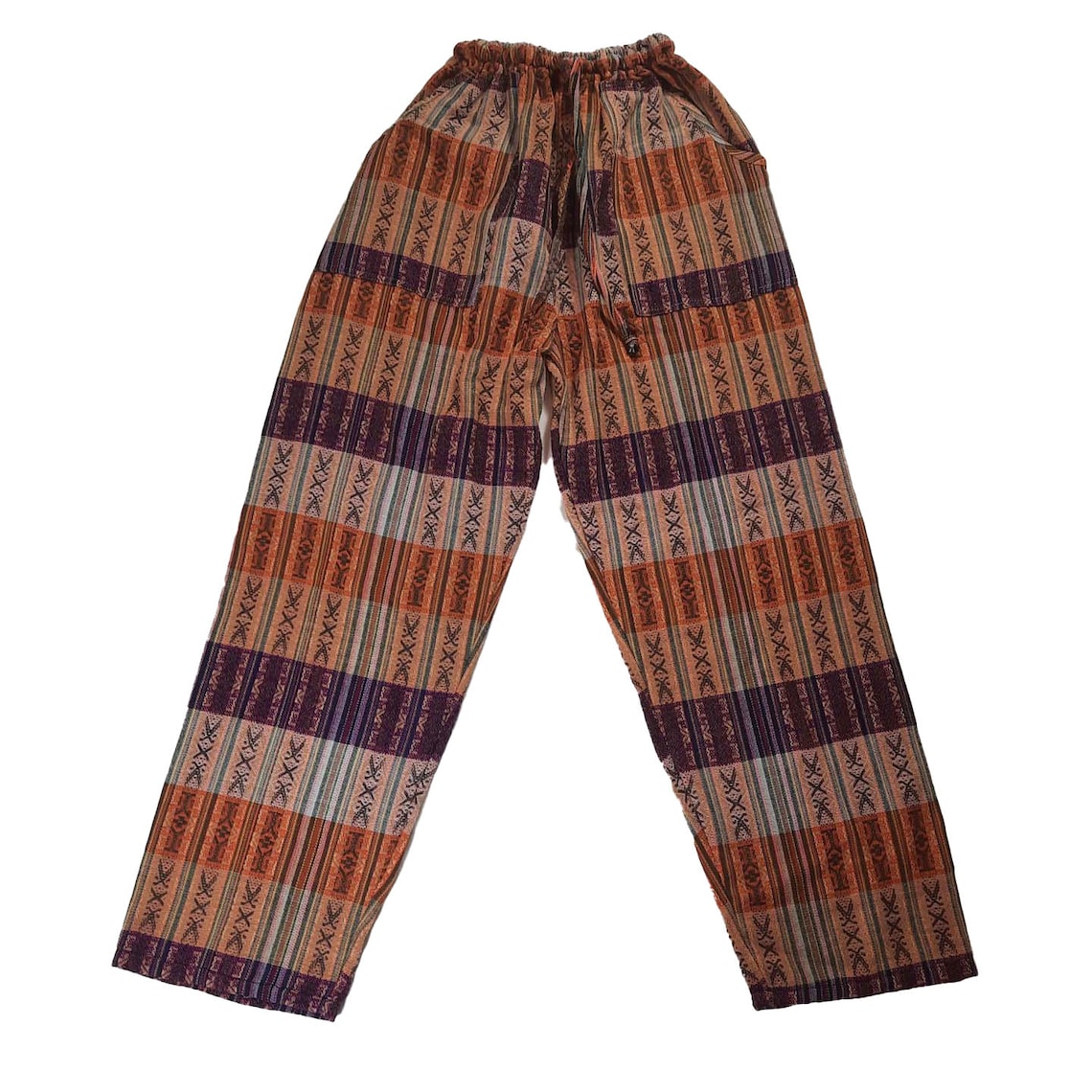 Bohemian Clothes Boho Pants Size L Woven Mens Hippie Pants Etsy