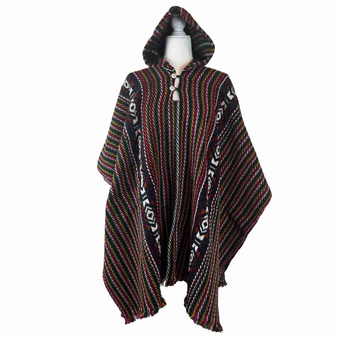 ジャケット・アウター Vintage 60's Wool Hooded Poncho Cape Vtg 1960s Heavy Poncho Hooded Cape Wool Womens Tartan Plaid