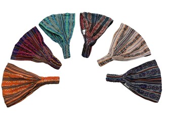 Wide Soft Stretchy Yoga Headband Bundle, Set of Boho Headbands, Hairband, Hippie Headband, Stocking Stuffer