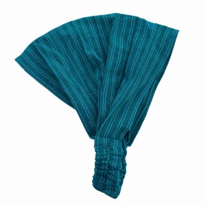 Mother&#39;s Day Gift Striped Marine Teal Boho Yoga Headband for Workout Headband Hippie Headband Women Headband