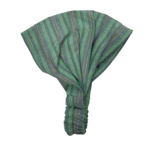 Striped Aqua Marina Wide Boho Yoga Headband for Women and Men, One Size