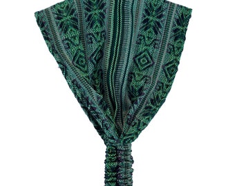 Soft Stretchy Hippie Boho Wide Headbands for Women and Men | Cotton Bohemian Hair bands | Yoga Headwrap | Emerald Black | Stocking Stuffers