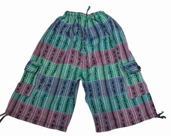 Unisex hippie cargo shorts maat M, katoenmix, diverse kleuren