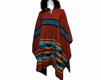 Alpaca Wool Poncho, Unisex Artisan Cape, 10 Design Options, One Size