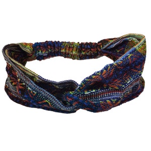 Stocking Stuffer Twist Headbands for Women and Men | Twist Hair bands for Nurses | Yoga Head wrap | Blue Yellow Colorful | Stocking Stuffers