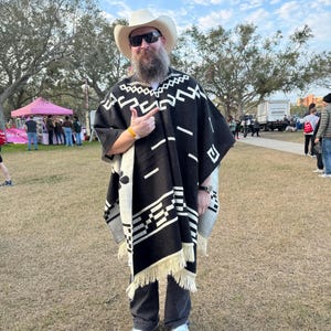 Clint Eastwood Alpaca Poncho Coat | Warm Poncho Women | Wool Poncho | Cozy Hippie Poncho | Mens Poncho | Black Beige