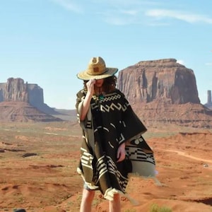 Casaco poncho masculino Clint Eastwood Alpaca, poncho cowboy quente para mulheres, marrom escuro bege