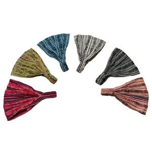Wide Soft Stretchy Yoga Headband Bundle |  Set of Boho Headbands | Hairband | Hippie Headband | Stocking Stuffers