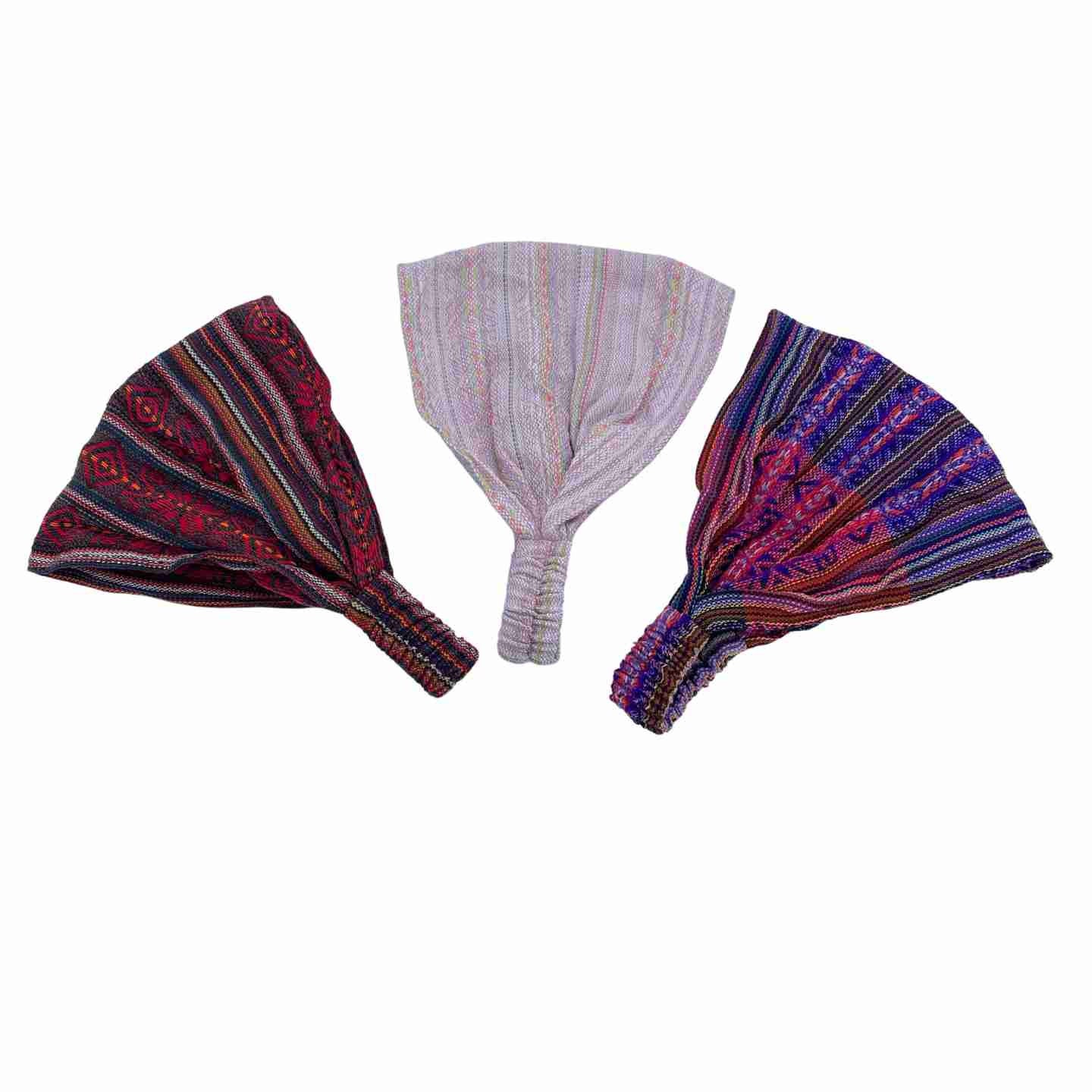 Set of 3 Boho Cotton Hairbands Wide Stretchy Yoga Hair Accessories Set of 4 Boho Yoga Sweatbands, Elastic Cotton Headbands for  main image 4