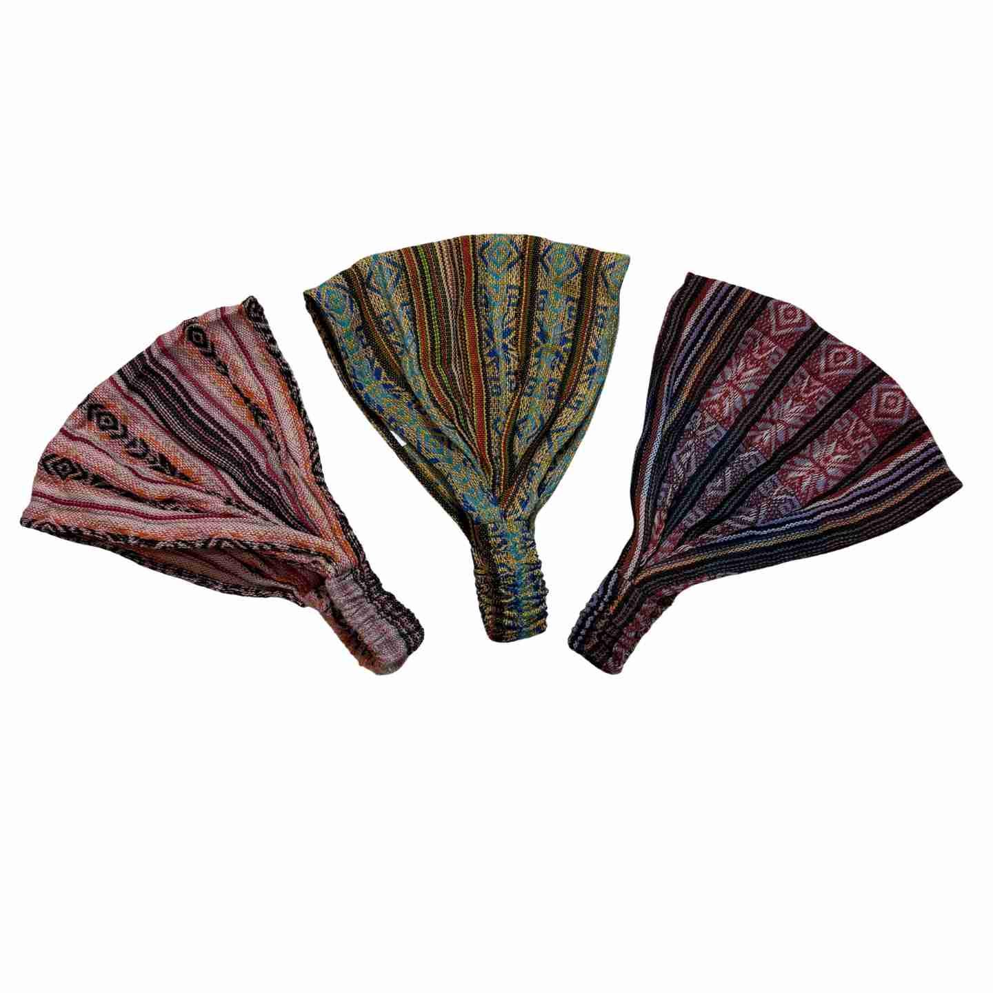3 Pack Stylish Woven Headbands Set KUTGY 4 Pack Wide Headbands, Black Boho Hair Wraps, Elastic  main image 3