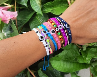 Evil Eye Adjustable Friendship Bracelet for Men or Women