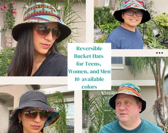 Reversible Cotton Bucket Hat - Men's Fisherman Bucket Hat - Trendy Beach Hat for Summer Adventures - Perfect Bridesmaid Gift