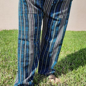 Blue Black Unisex Pants with 2 Pockets Size M