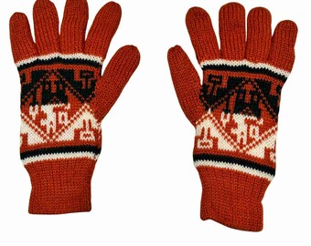 Reversible Knitted Gloves for Adults Size L Unisex Neutral Gloves