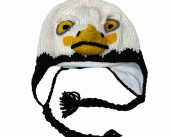 Gorro de lana con diseño de águila, gorro de esquí de invierno de punto con forma de animal