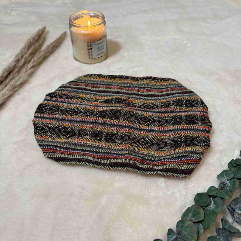 Diademas anchas, suaves y elásticas estilo hippie boho para mujeres y hombres / Bandas para el cabello boho de algodón / Pañuelo para la cabeza de yoga / Arcoíris verde albahaca Sacred shadow