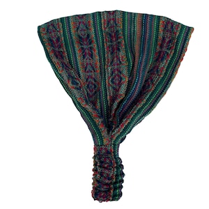 Soft Stretchy Hippie Boho Wide Headbands for Women and Men | Cotton Bohemian Hair bands | Yoga Headwrap | Basil Green Rainbow | Father&#39;s Day