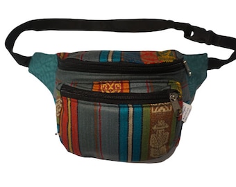 Graue Teal Bauchtasche für Frauen und Männer, Einheitsgröße, ethnischer Stil