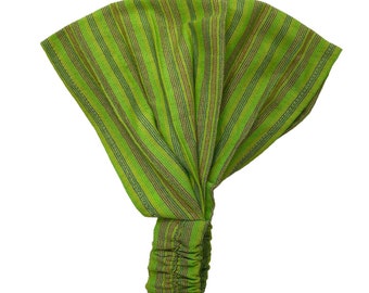 Striped Green Boho Yoga Headband for Women and Men, One Size